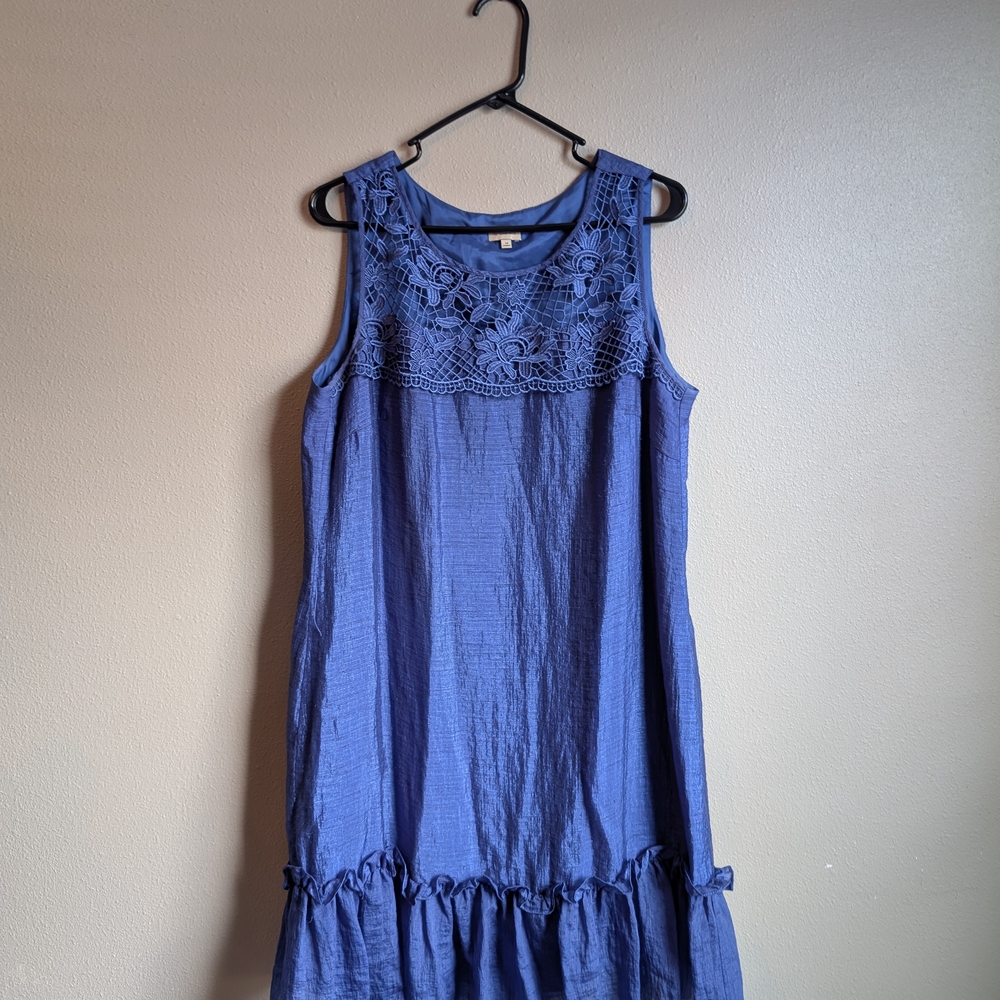 Daniel Cremieux Blue Lace Midi Dress